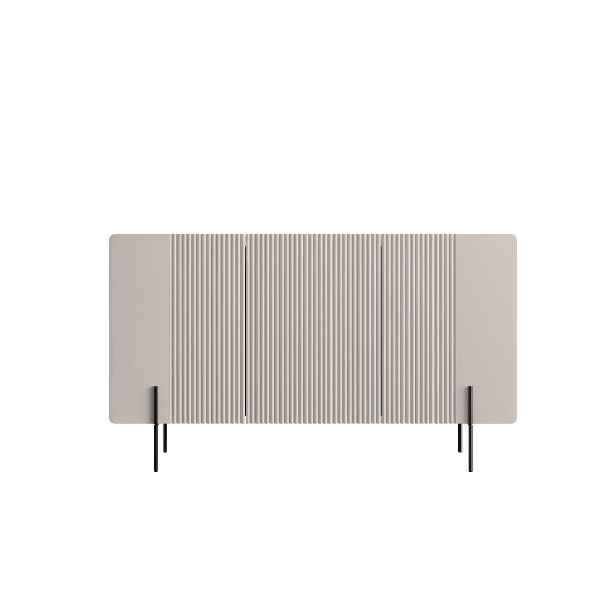 Buffet bas en panneaux de particules et MDF 4 portes 150 cm, MATHILDE beige, BOBOCHIC