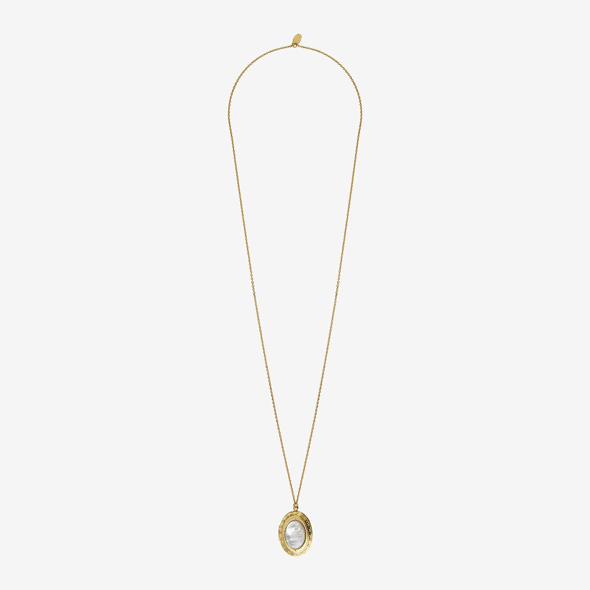 Collier doré nacre blanche oval - eden blanc, CAROLINE NAJMAN
