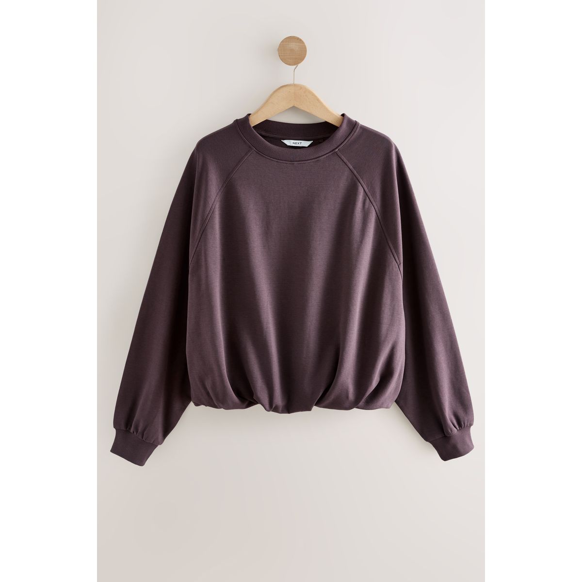 Sweat ras du cou effet bouffant violet prune, NEXT