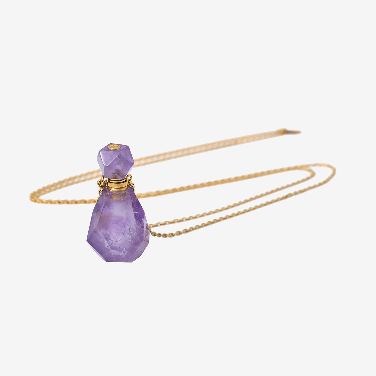Collier doré quartz fumé - elixir améthyste violet, CAROLINE NAJMAN