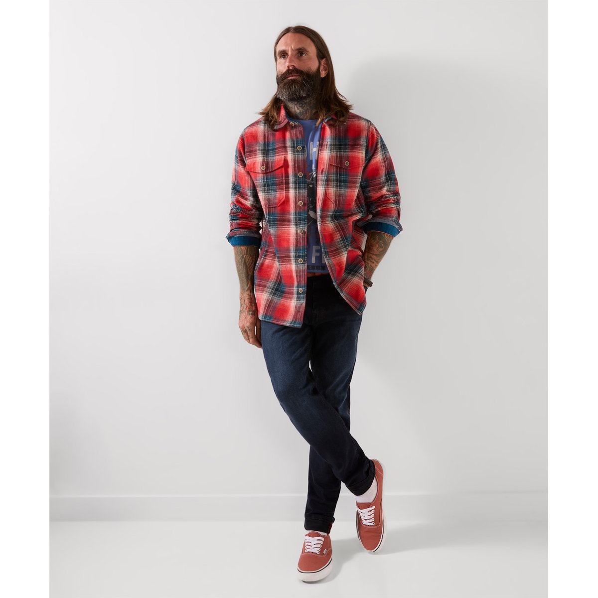 Chemise à Carreaux Gaufrée Wayfarer rouge, JOE BROWNS