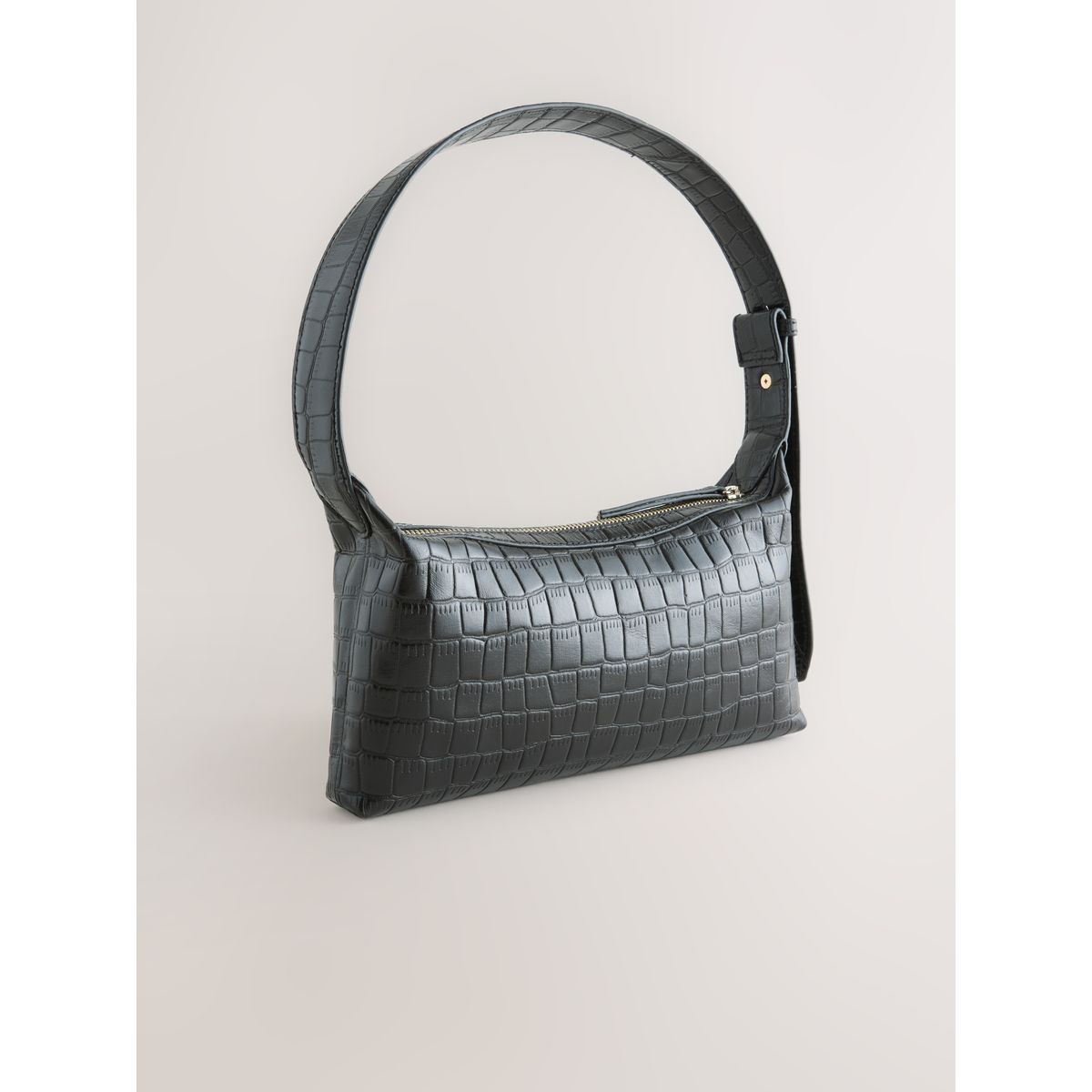 Petit sac à bandoulière en cuir noir, NEXT
