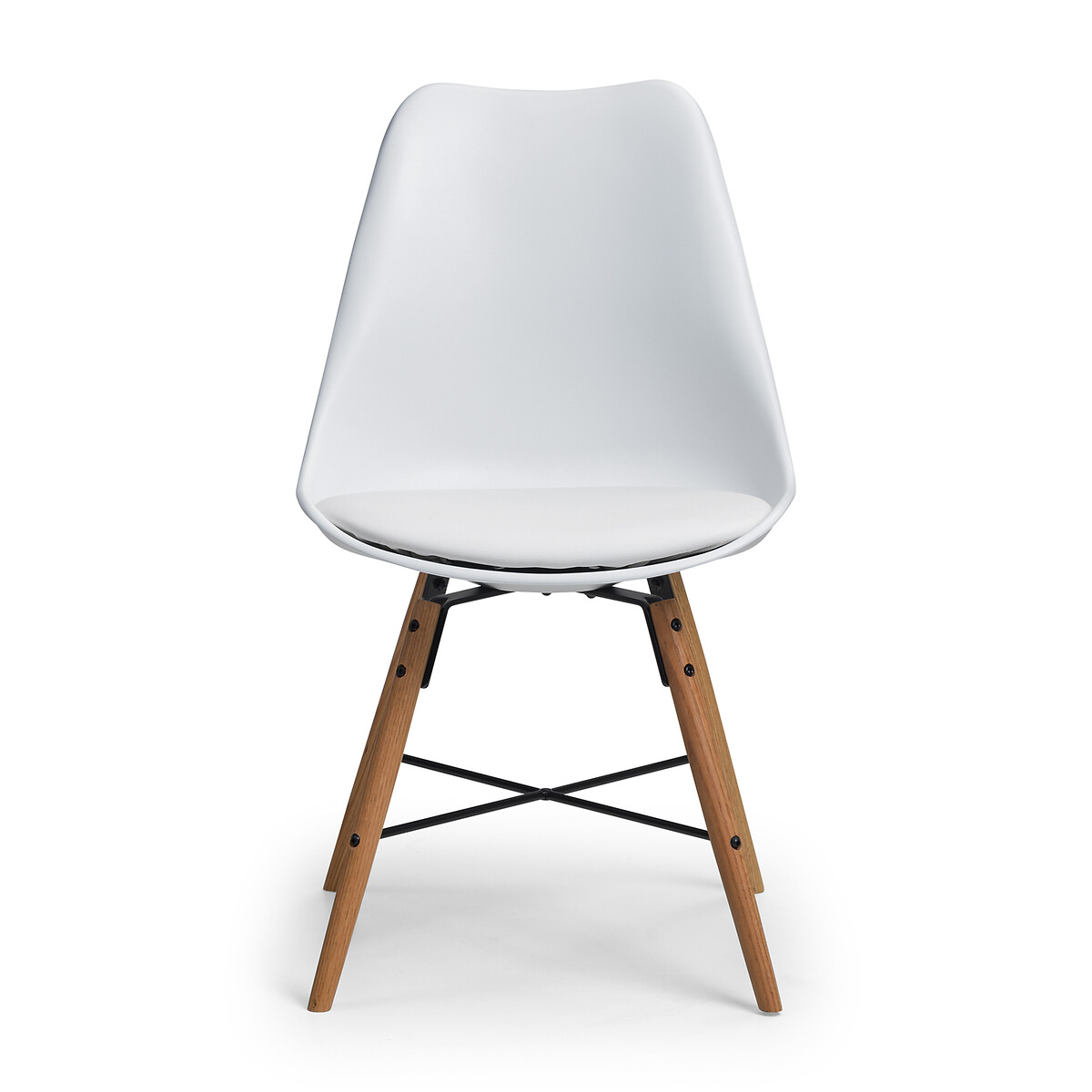 Novie Scandi Dining Chairs with Oak Legs (Set of 2) white, SO'HOME