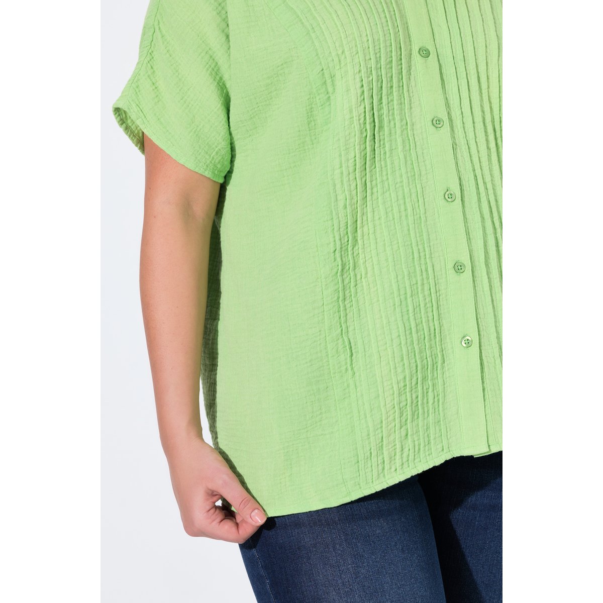 Chemisier en mousseline, oversize vert, ULLA POPKEN