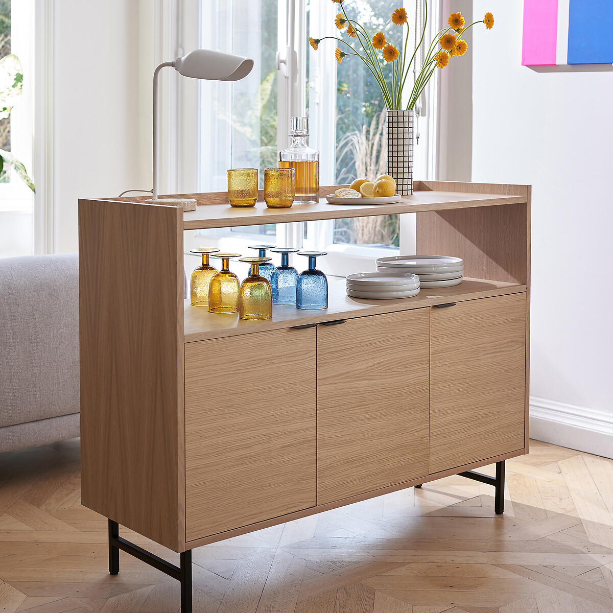 6er-Set Gläser mit Fuss Faraji, Blasenglas blau, LA REDOUTE INTERIEURS