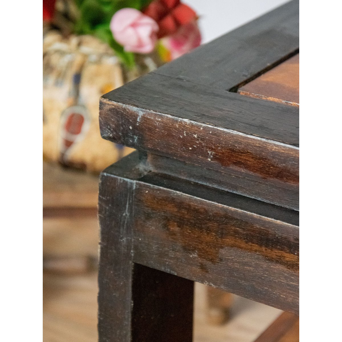 Table basse carrée en bois Donna N°649 - Bon état bois clair, DEBONGOUT
