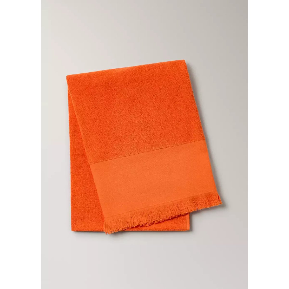 Serviette de plage unie overdyed à franges orange, MANGO HOME