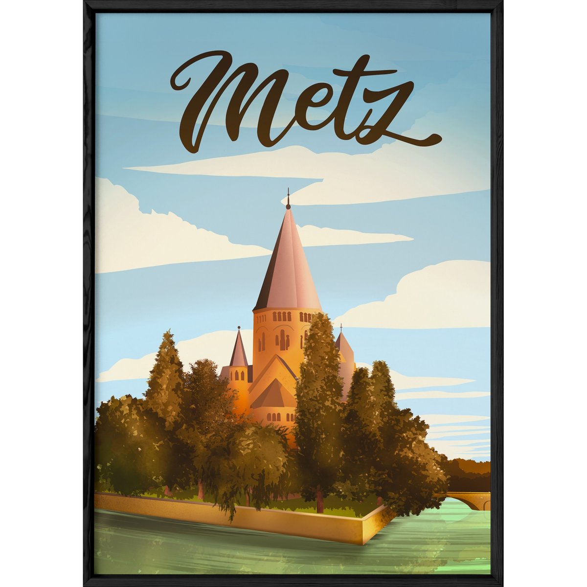 Affiche ville Metz blanc, L'AFFICHERIE