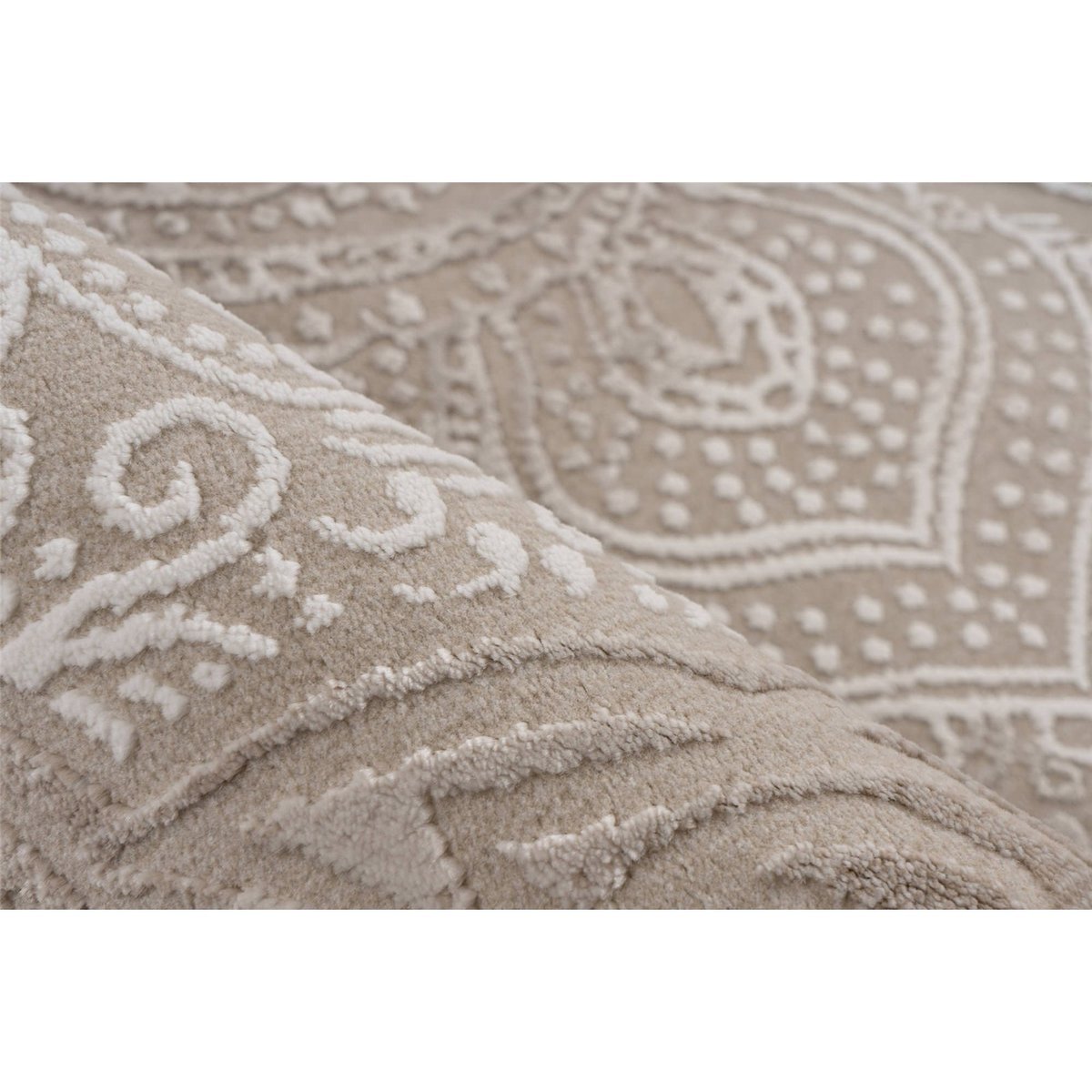 Tapis d'intérieur rectangulaire beige sable ivoire ton sur ton, ARTE ESPINA