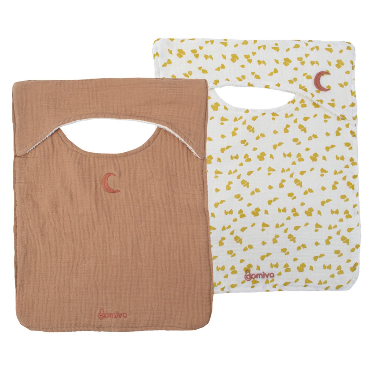 Lot de 2 bavoirs 3/24 mois savane naturel, DOMIVA