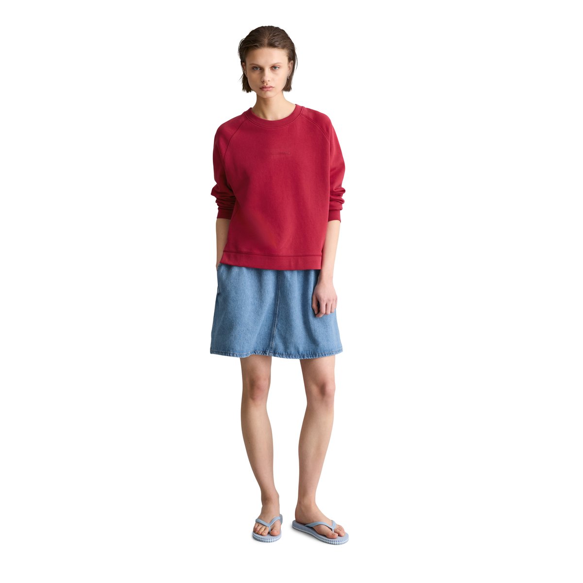 Sweat-shirt DfC relaxed en coton organique rouge, MARC O’POLO DENIM