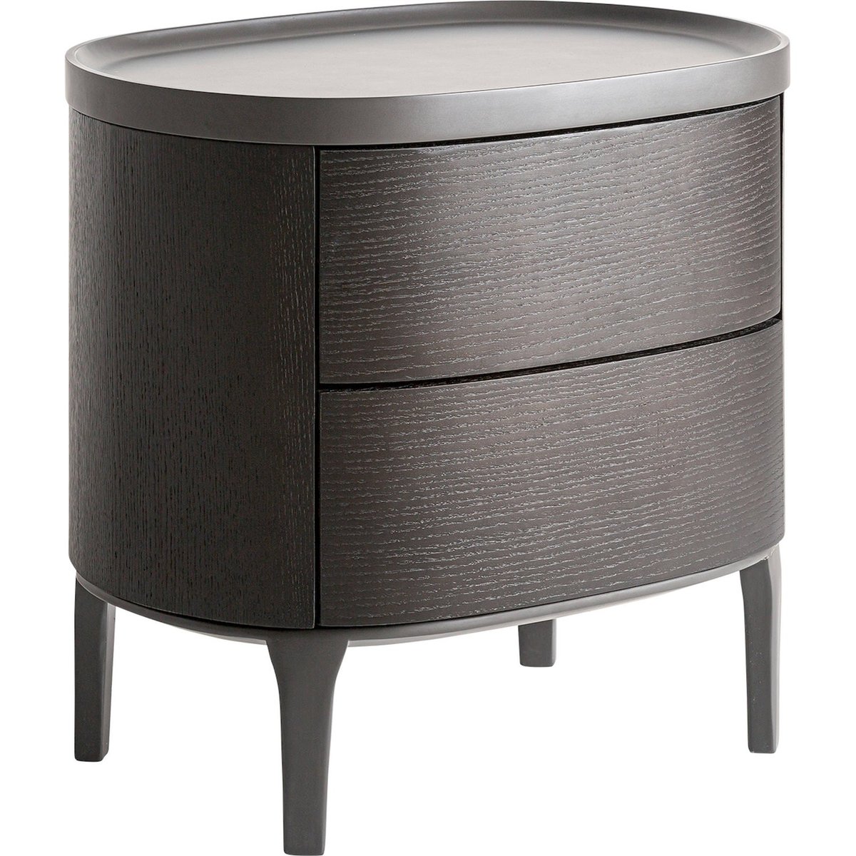 Table de chevet art déco en boiset pierre frittée noir intense et gris pierre, RECOLLECTION