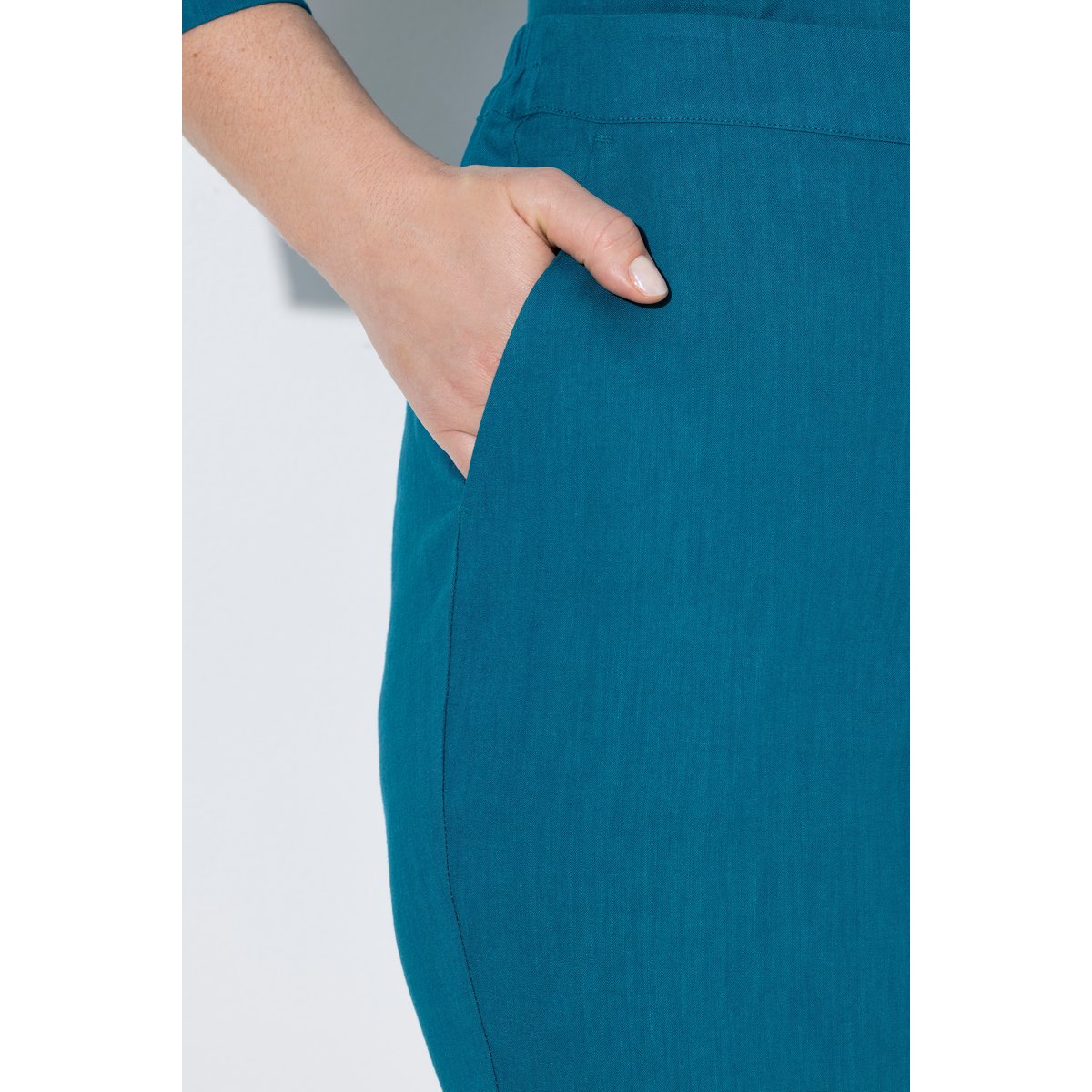Pantalon Ruby en lin mélangé pétrol, ULLA POPKEN