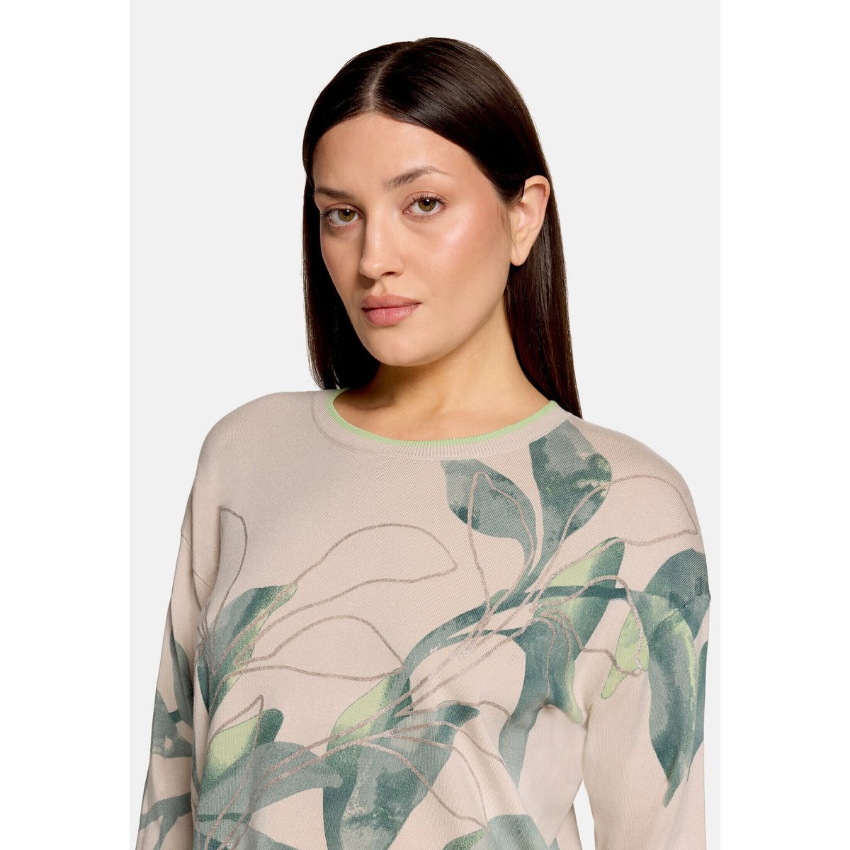 Pull-over en maille à imprimé beige/green, BETTY BARCLAY