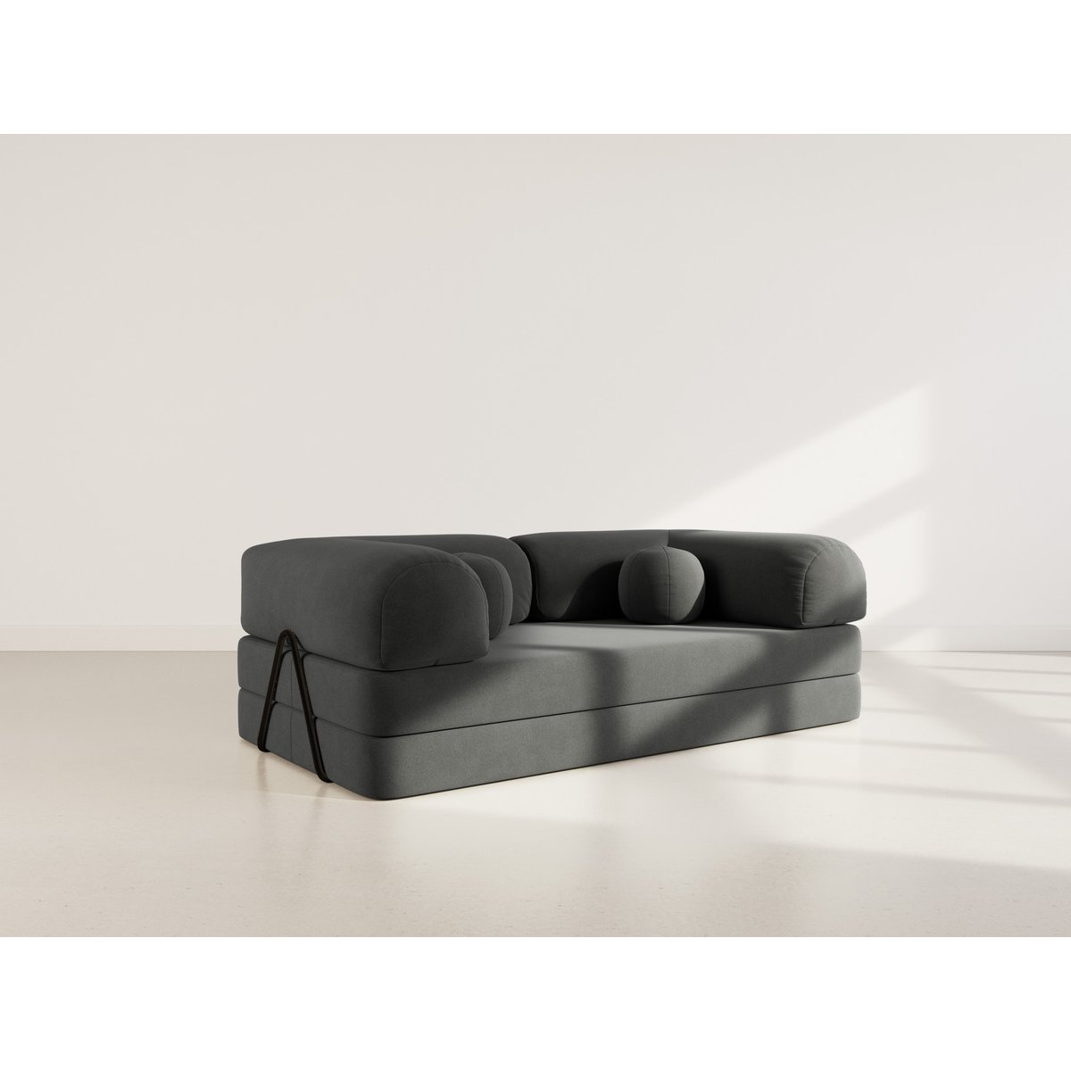 Canapé 3pl convertible en velours texturé, NEBULA gris, BEST MOBILIER