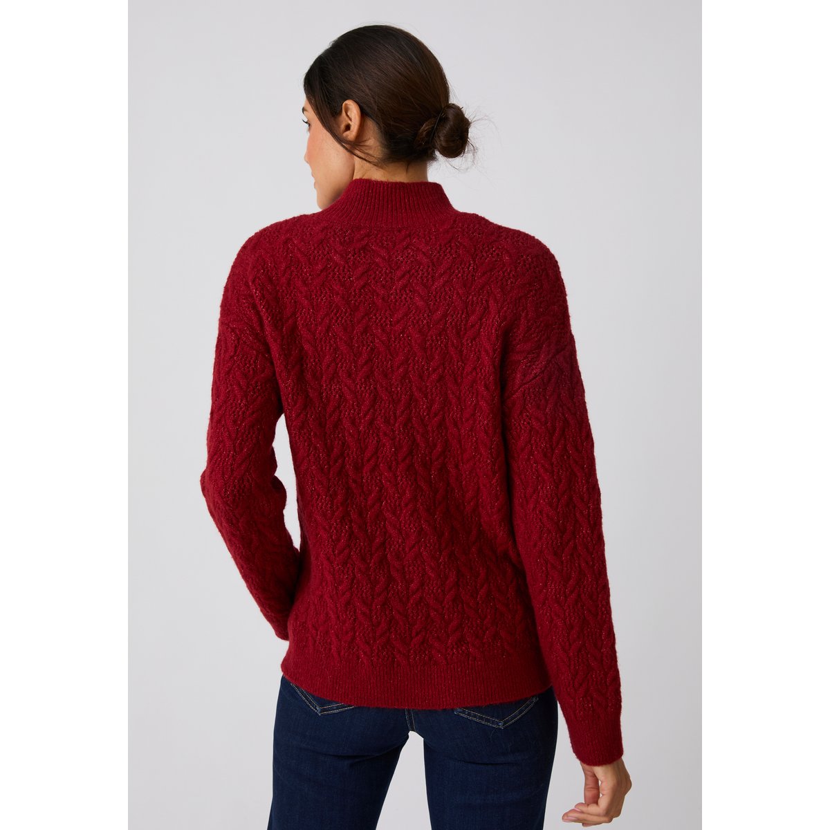Pull à torsades fantaisie Thermolactyl rouge, DAMART