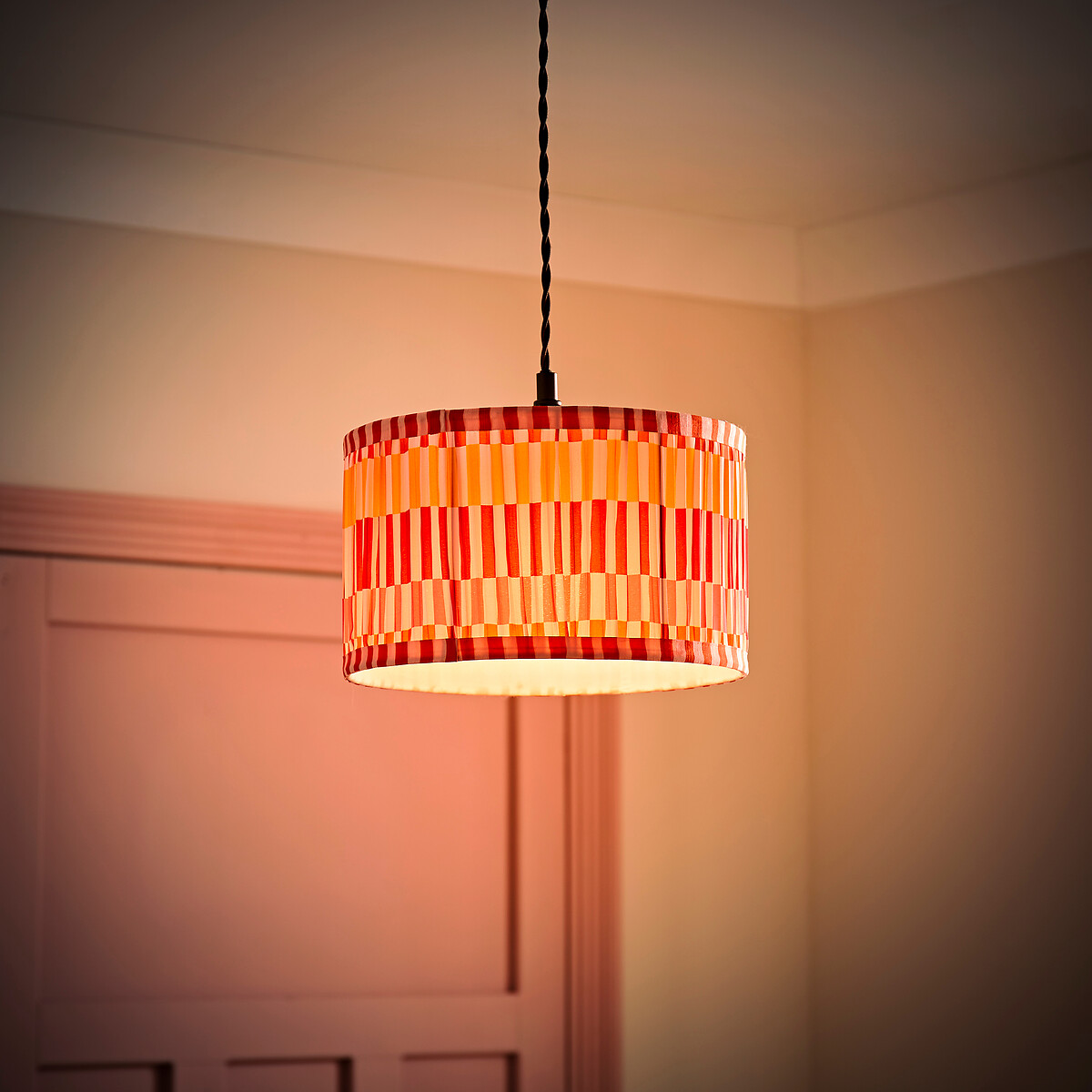 25cm Roxie Striped Pleated Easy Fit Shade multi-coloured, SO'HOME