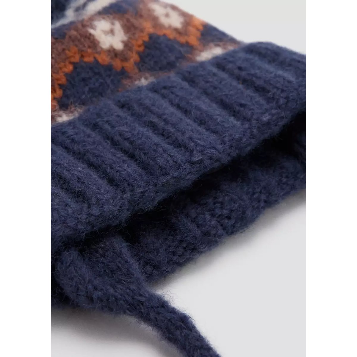 Bonnet pompon bleu marine, MANGO BABY