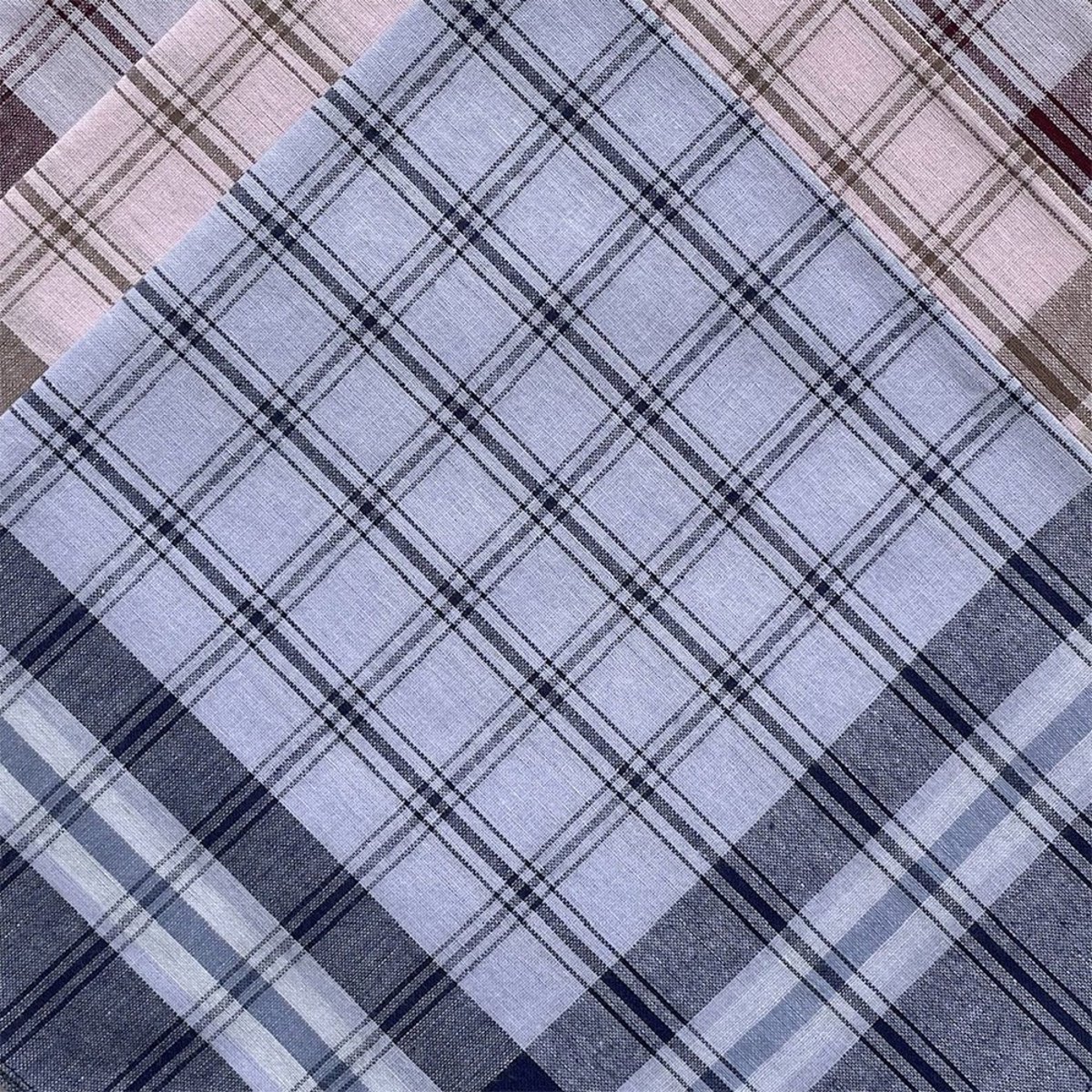 Lot de 12 mouchoirs homme Rouen 50x50  100% coton bleu, DECORATIE