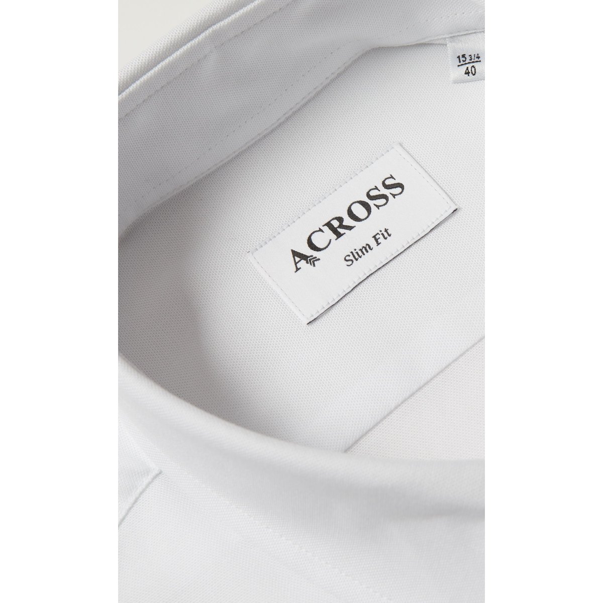 Chemise Slim fit easy care en oxford de coton blanc, ACROSS