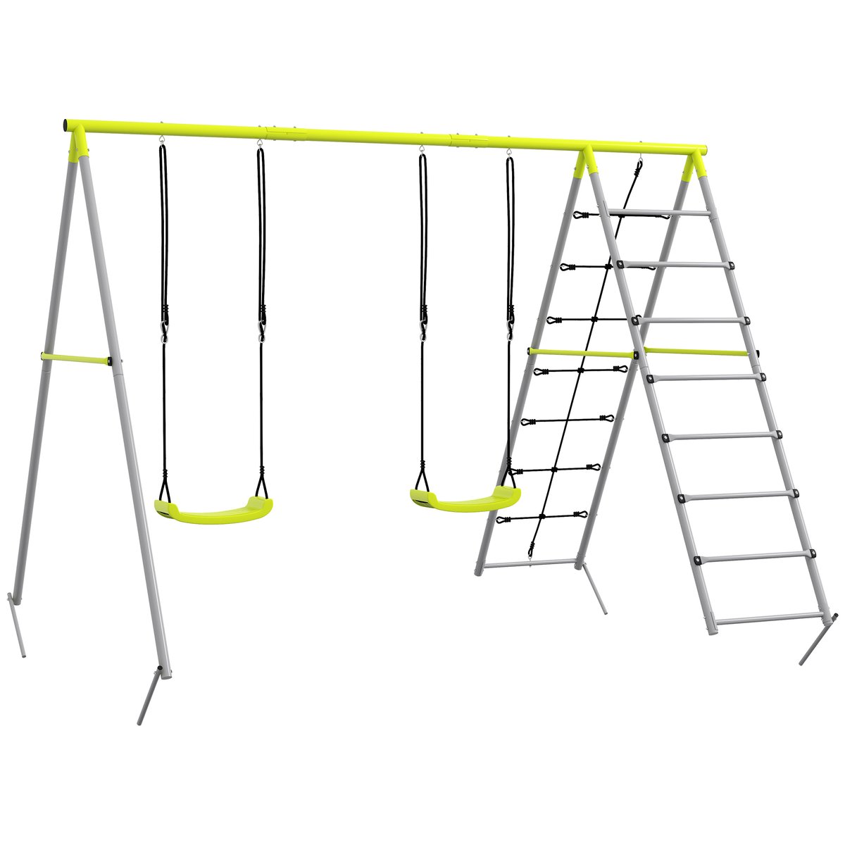 Balançoire pour enfants Métal Vert gris, OUTSUNNY