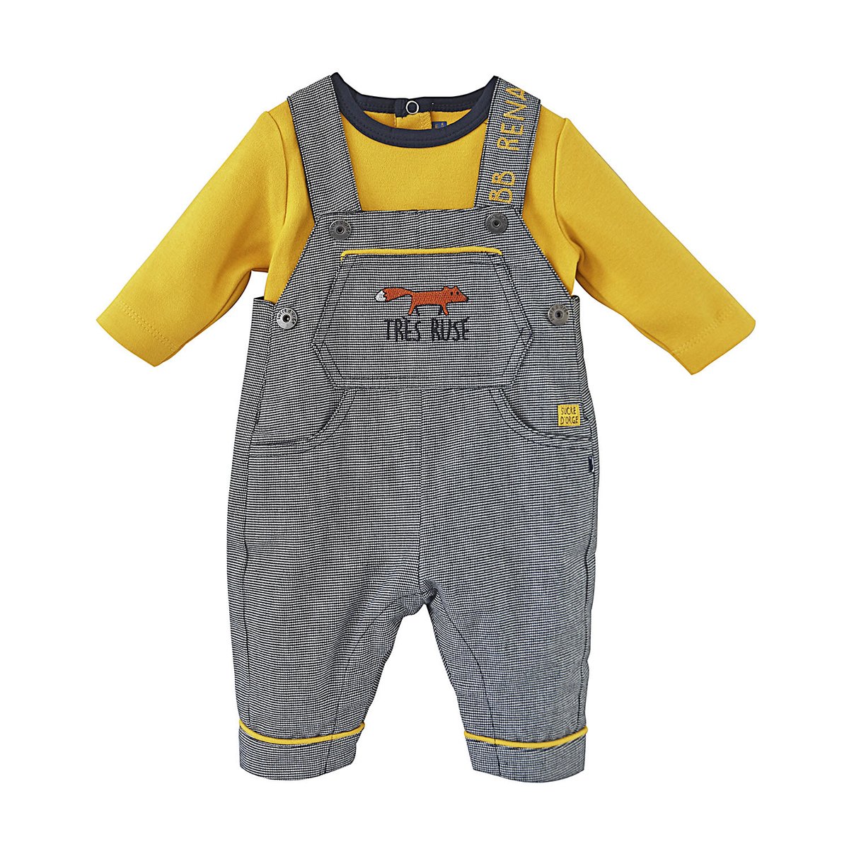 Ensemble t-shirt salopette dean gris, SUCRE D'ORGE