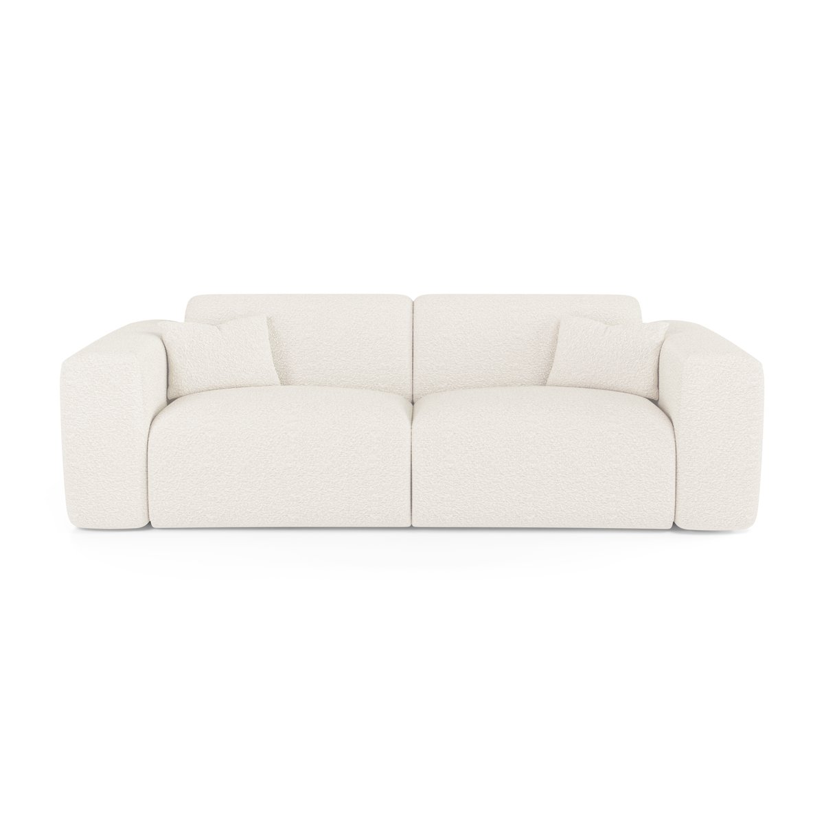 Canapé convertible express dunlopillo 140cm 3 places en tissu bouclette MYRA crème, SIA HOME
