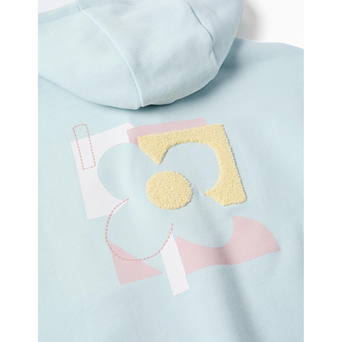 Sweat zippé en coton à capuche et imprimé floral bleu clair, ZIPPY