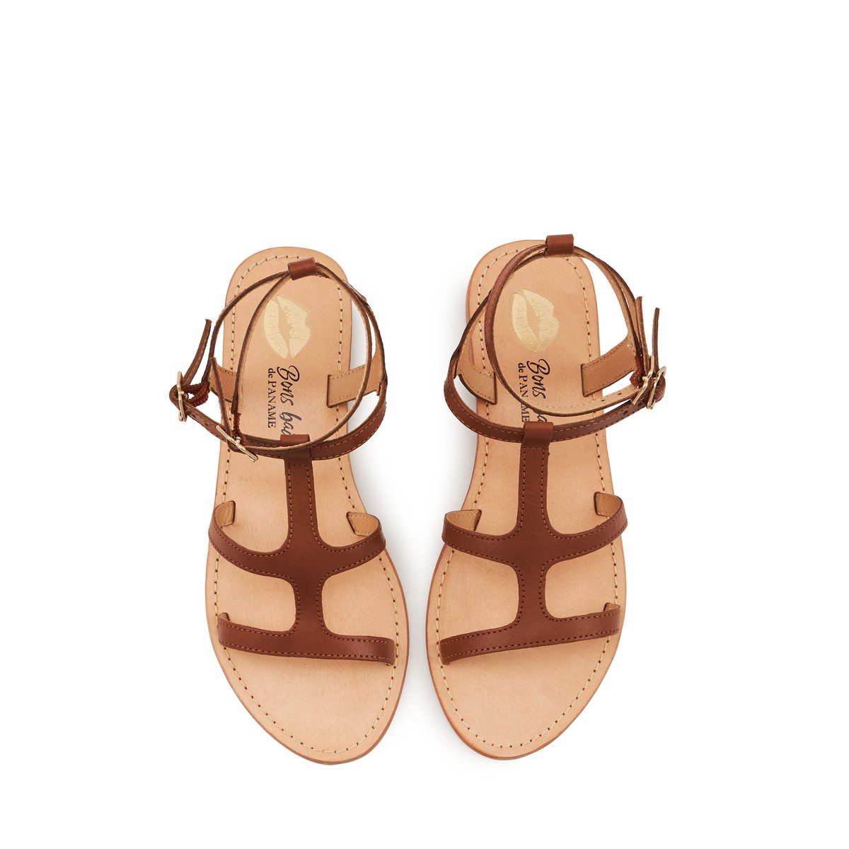 Sandales En Cuir Chimere cognac, BONS BAISERS