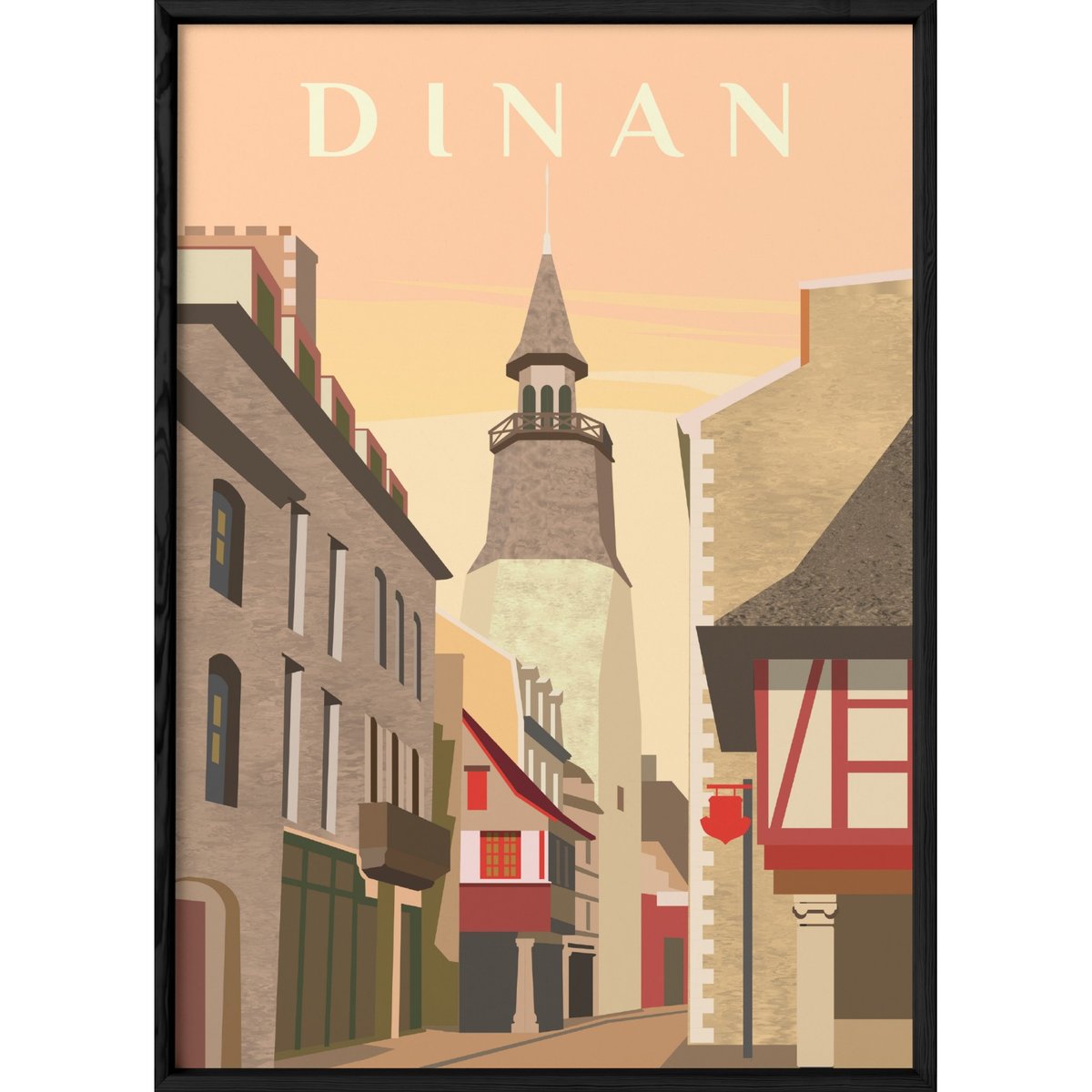 Affiche ville Dinan blanc, L'AFFICHERIE