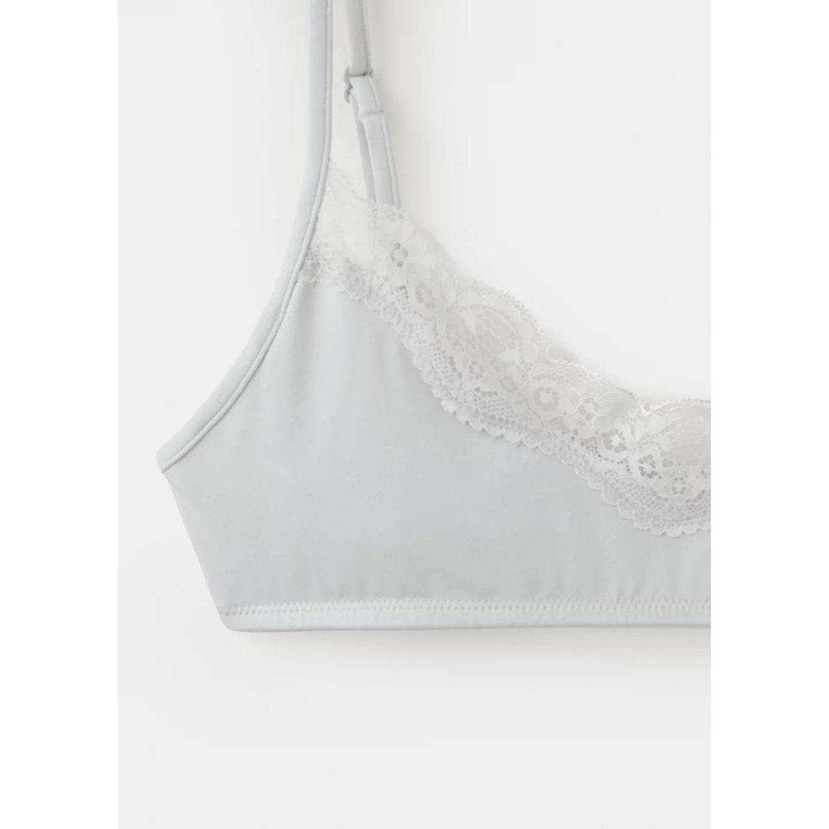 Soutien-gorge triangle en dentelle gris chiné moyen, MANGO TEEN