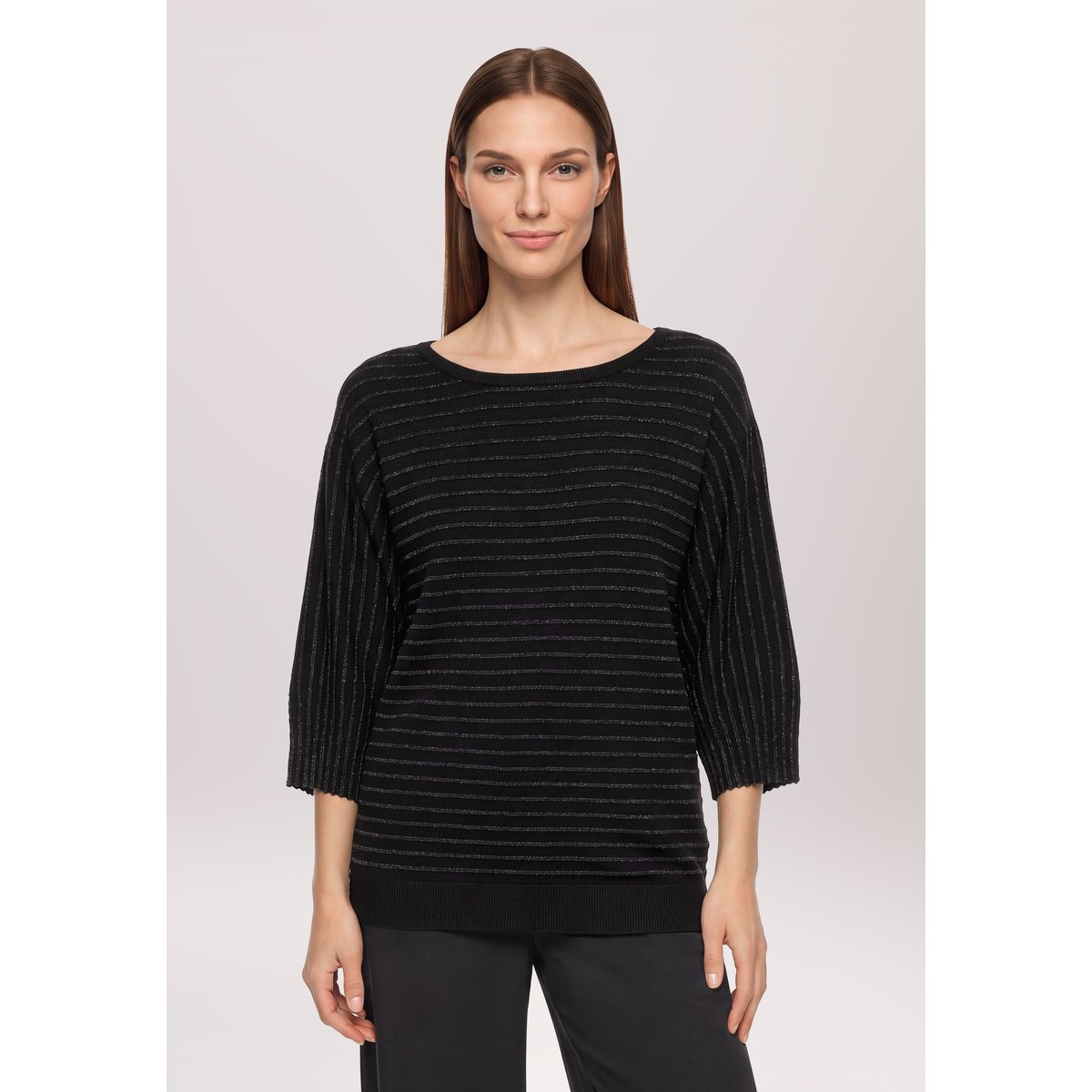 Pull-over en maille à fils de fil textile noir, BETTY BARCLAY