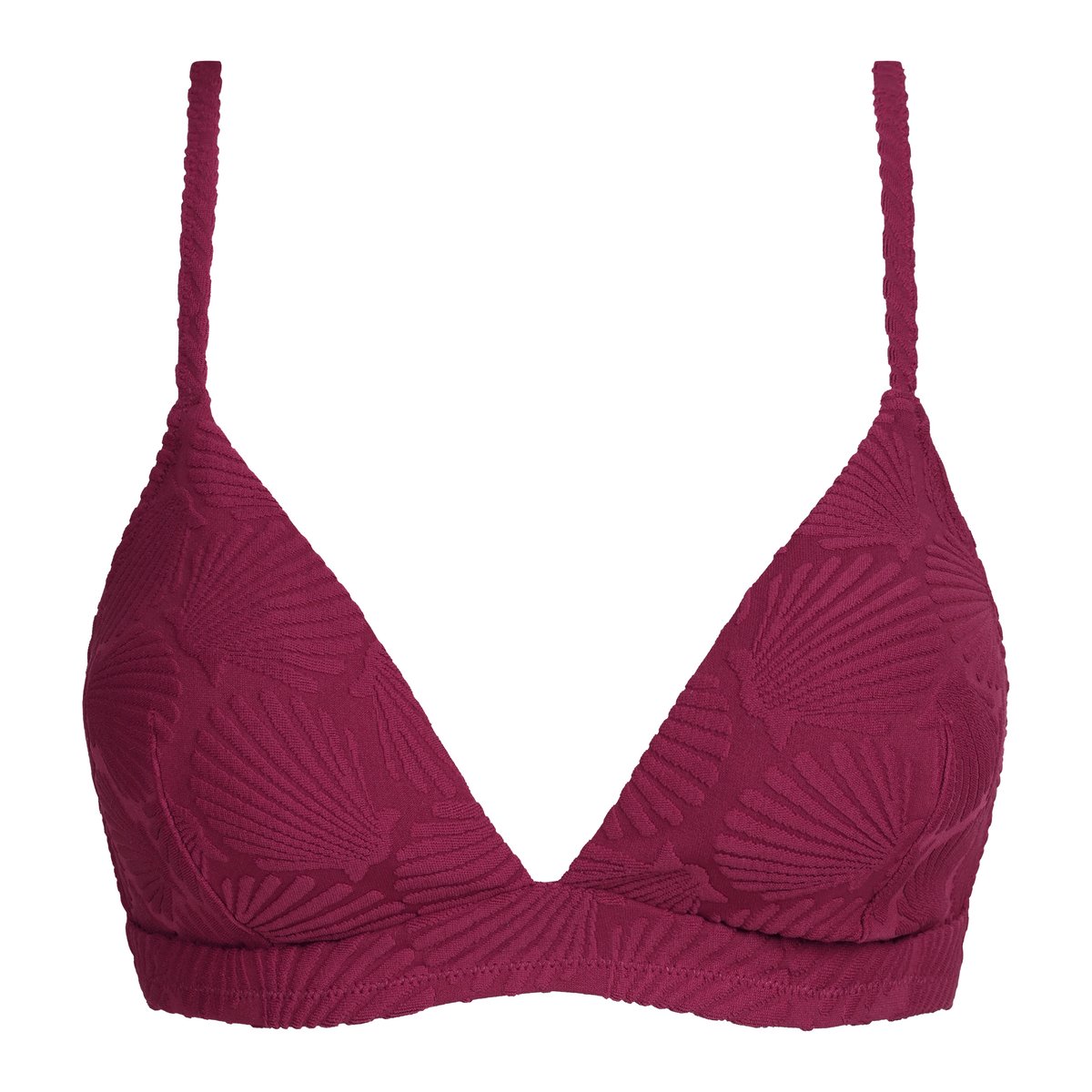 Haut de maillot de bain triangle sans armatures Shell rouge grenat, DIM