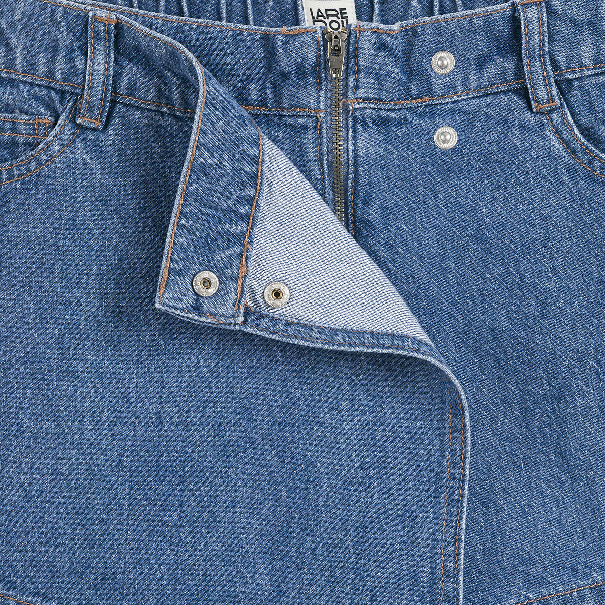 Jupe-short en jean denim double stone, LA REDOUTE COLLECTIONS