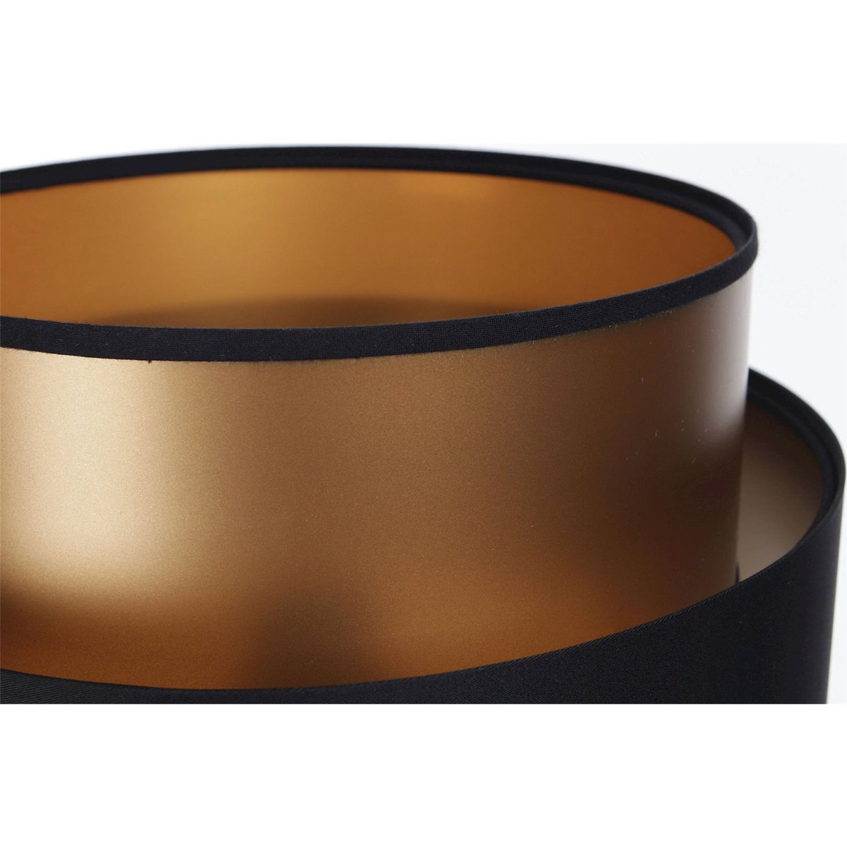 Lampe à poser ronde, DUO ELLEGANT noir satiné intérieur cuivre, BPS KONCEPT