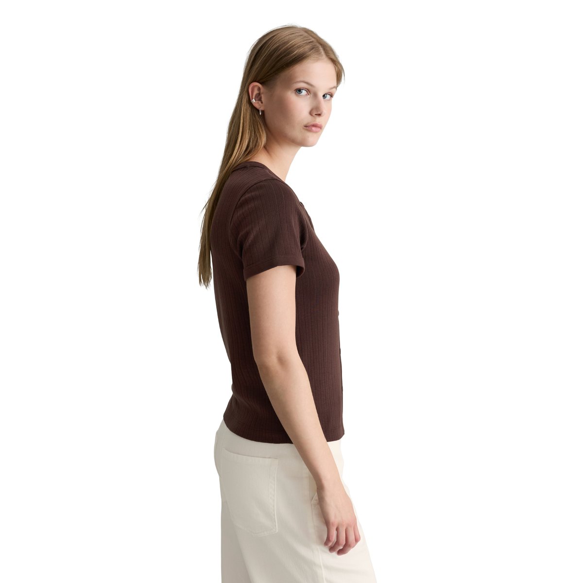 Pointelle-Cardigan à manches courtes regular en jersey de coton doux rouge foncé, MARC O’POLO DENIM