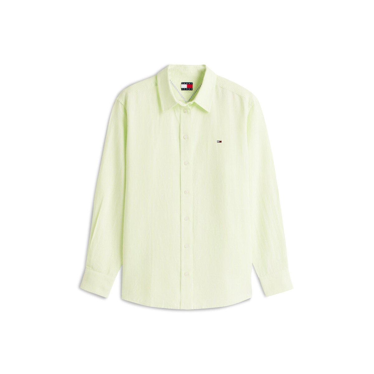 Camicia in misto lino verde limone , TOMMY JEANS