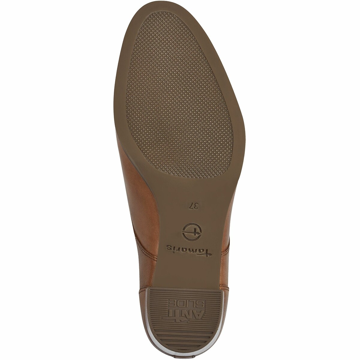 Leather Block Heel Brogues cognac, TAMARIS