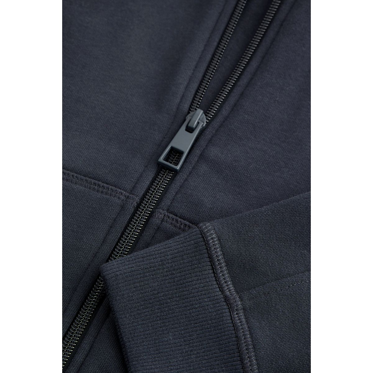 Sweat à capuche basique zippé manches longues bleu marine, NEXT
