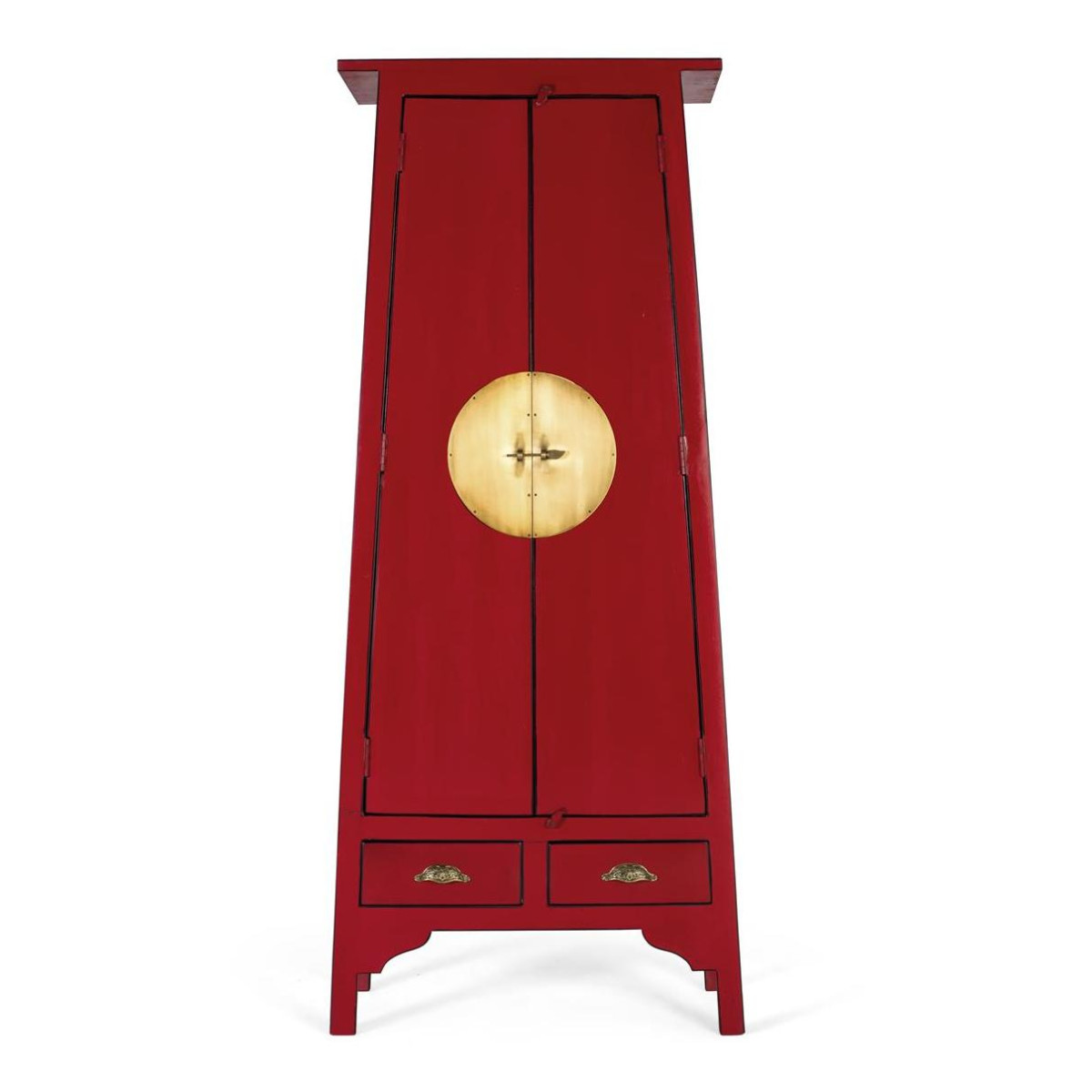 Armoire 2 portes Bois Rouge rouge, DECORATION D’AUTREFOIS
