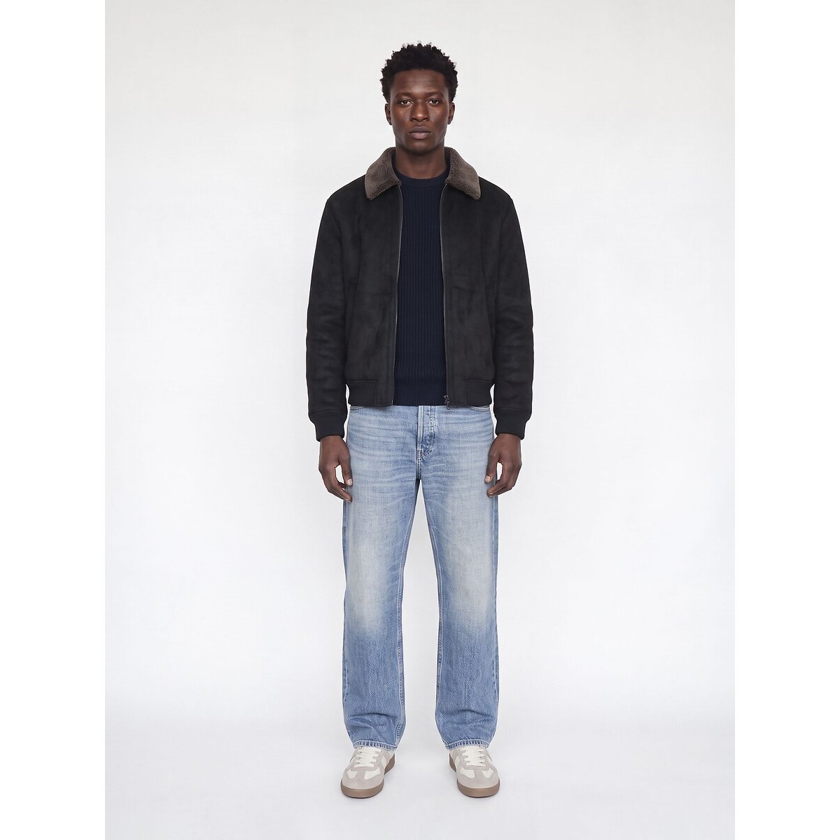 Pull col rond bleu marine, JACK & JONES