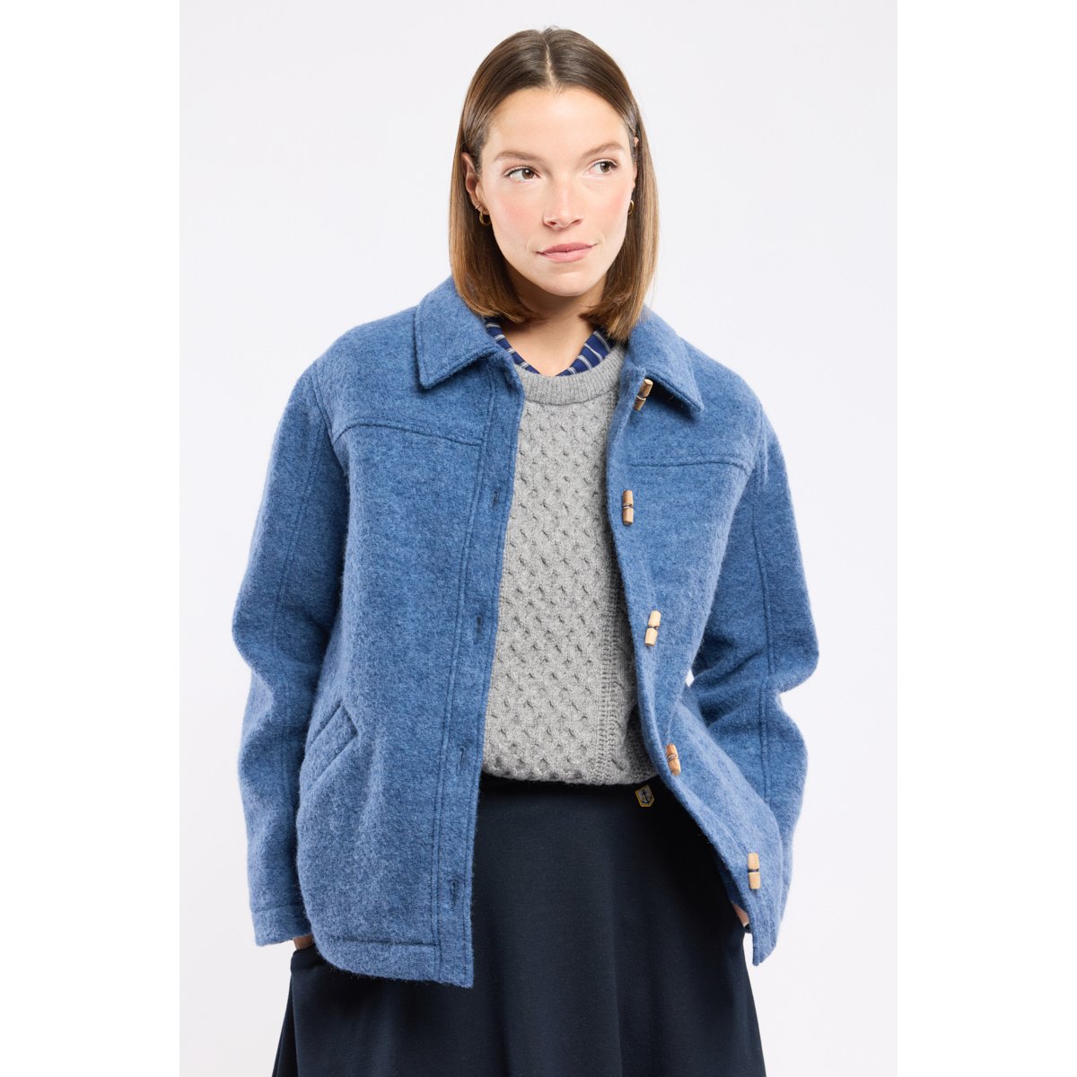 Veste boutonnée - laine bouillie obscur, ARMOR-LUX