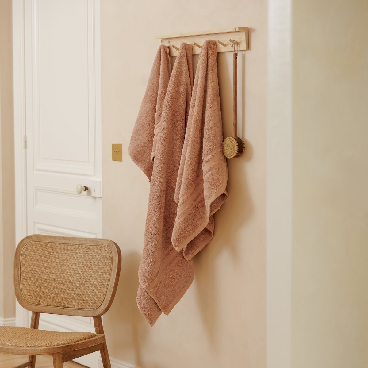 Gant de toilette coton Lola II moka LOLA II moka, CARRE BLANC