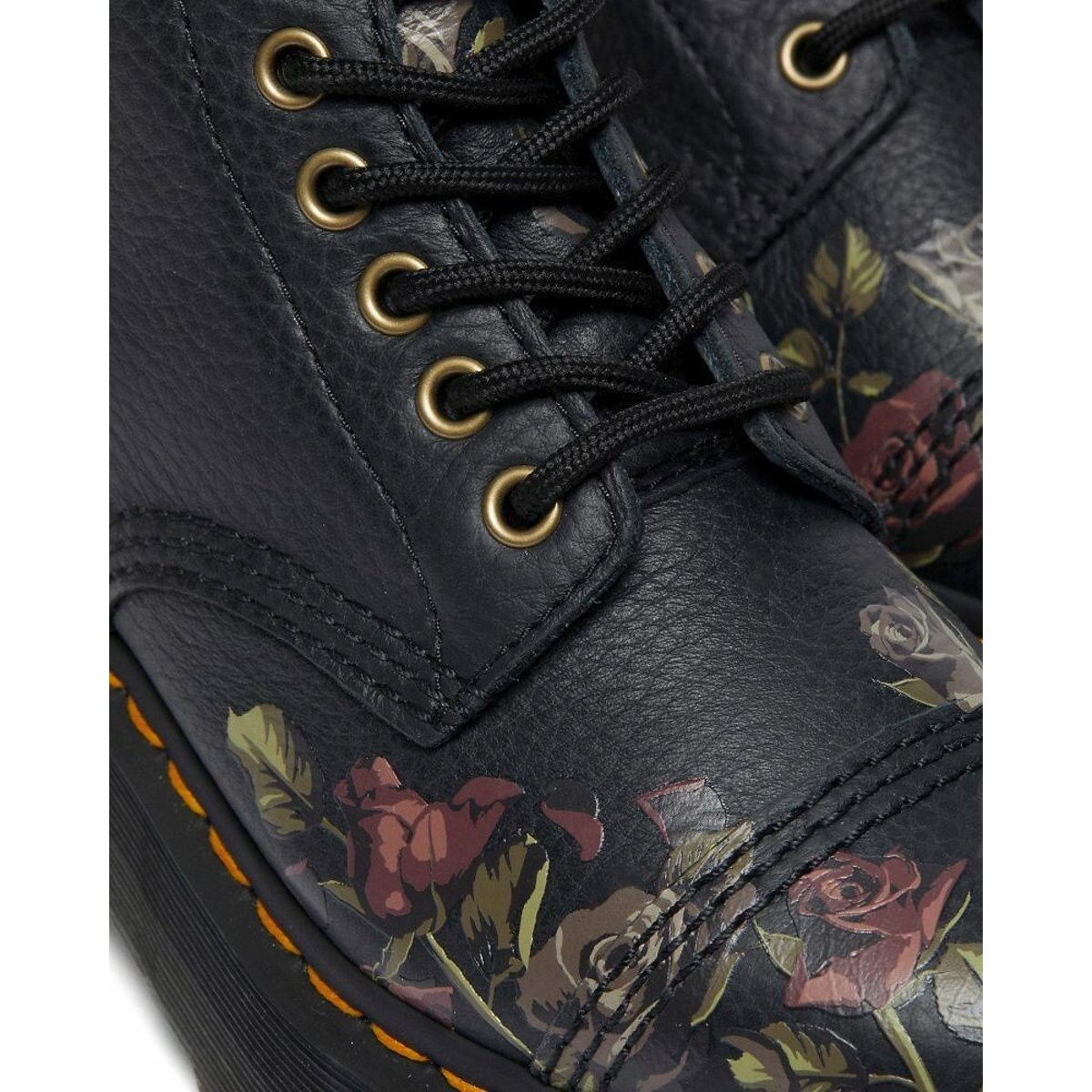 Boots plateformes Sinclair en cuir Thumbled Nappa noir, DR. MARTENS