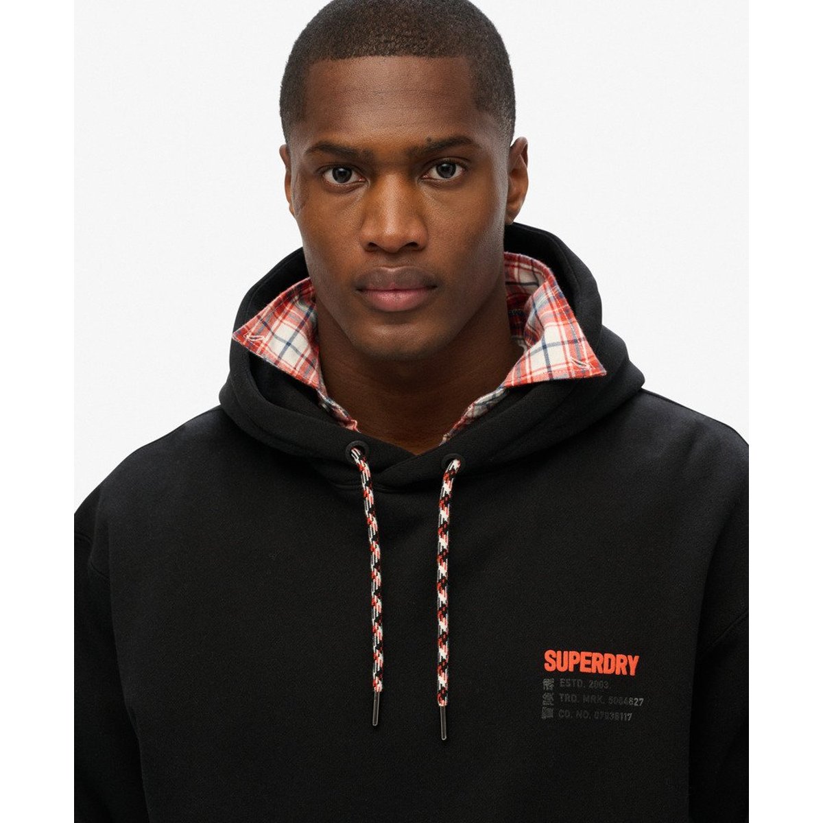 Sweat à capuche ample à logo Utility Sport noir, SUPERDRY