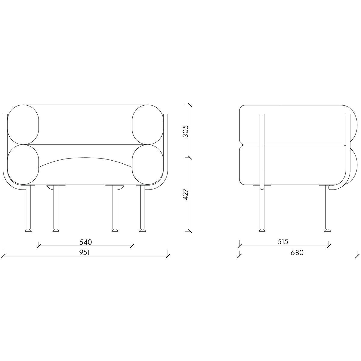 Fauteuil en laine UBI myrtille douce, NOO.MA