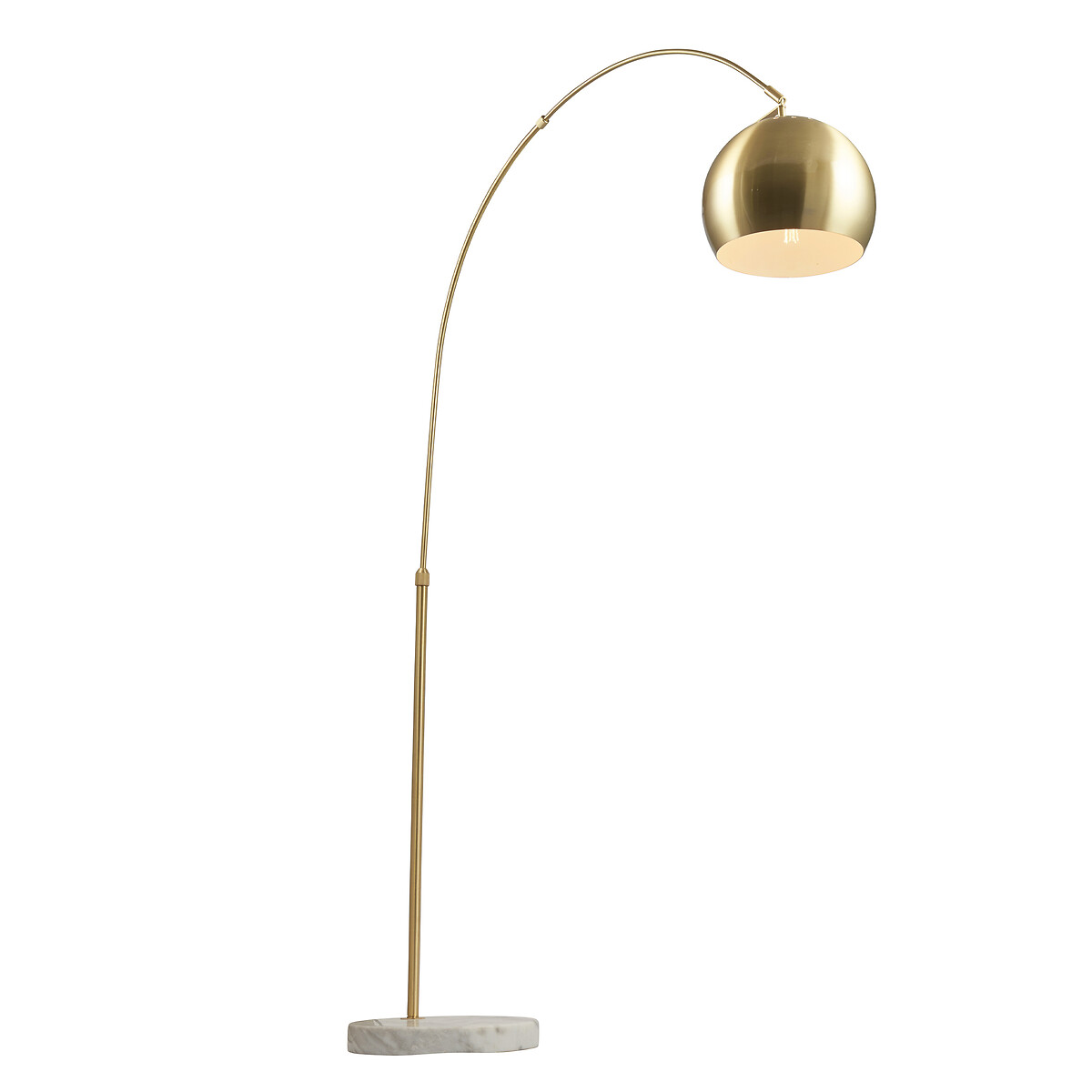 Fia Brushed Metal and White Marble Floor Lamp brass, SO'HOME