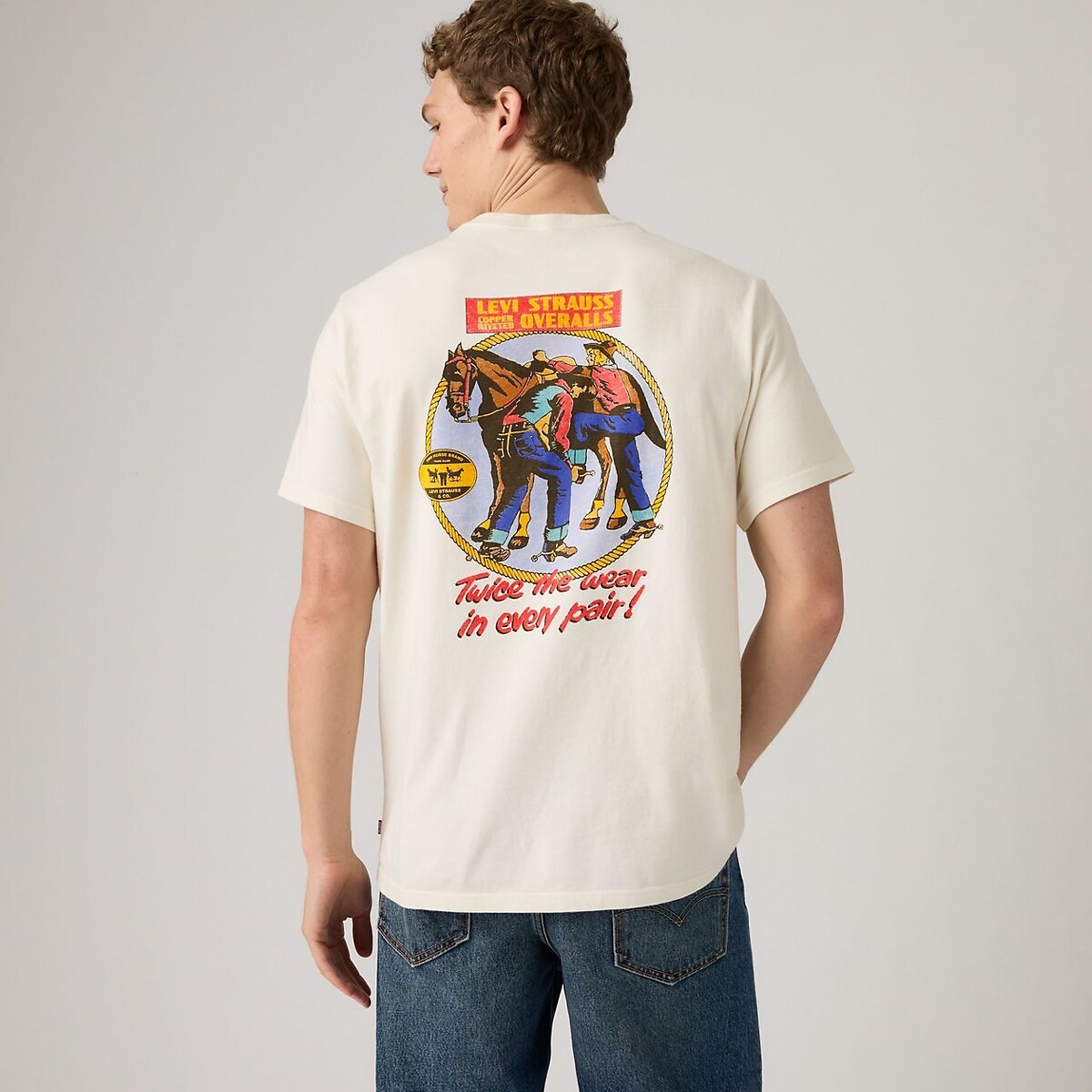 T-shirt met korte mouwen Relaxed, met logo en motief creme   , LEVI'S