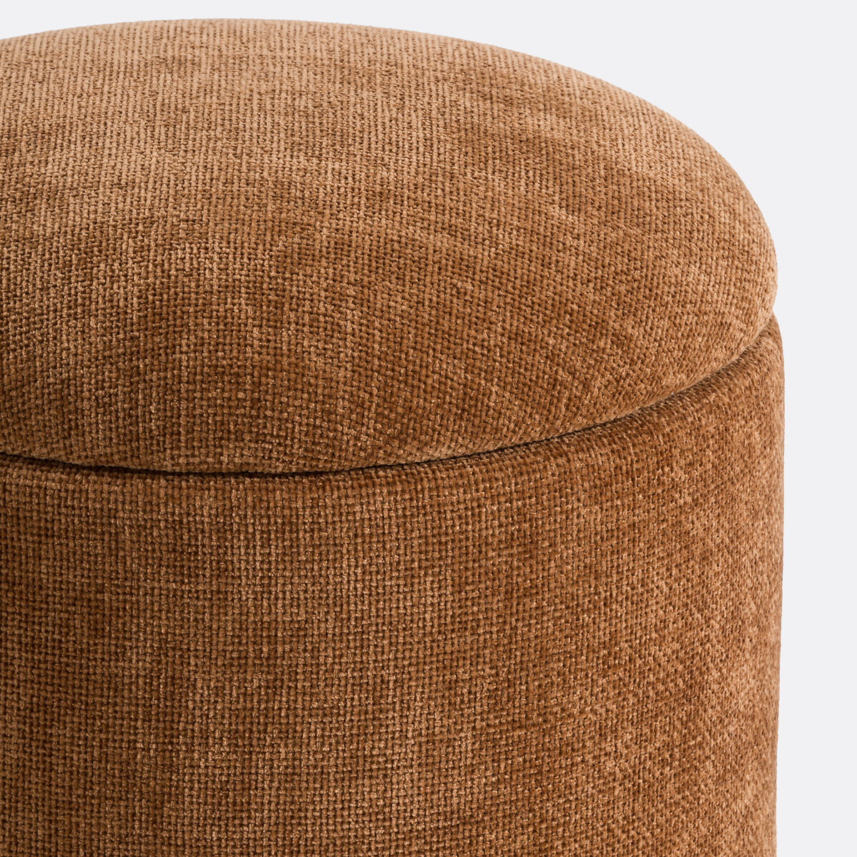 Pouf avec coffre en tissu texturé, Timour bronze, LA REDOUTE INTERIEURS