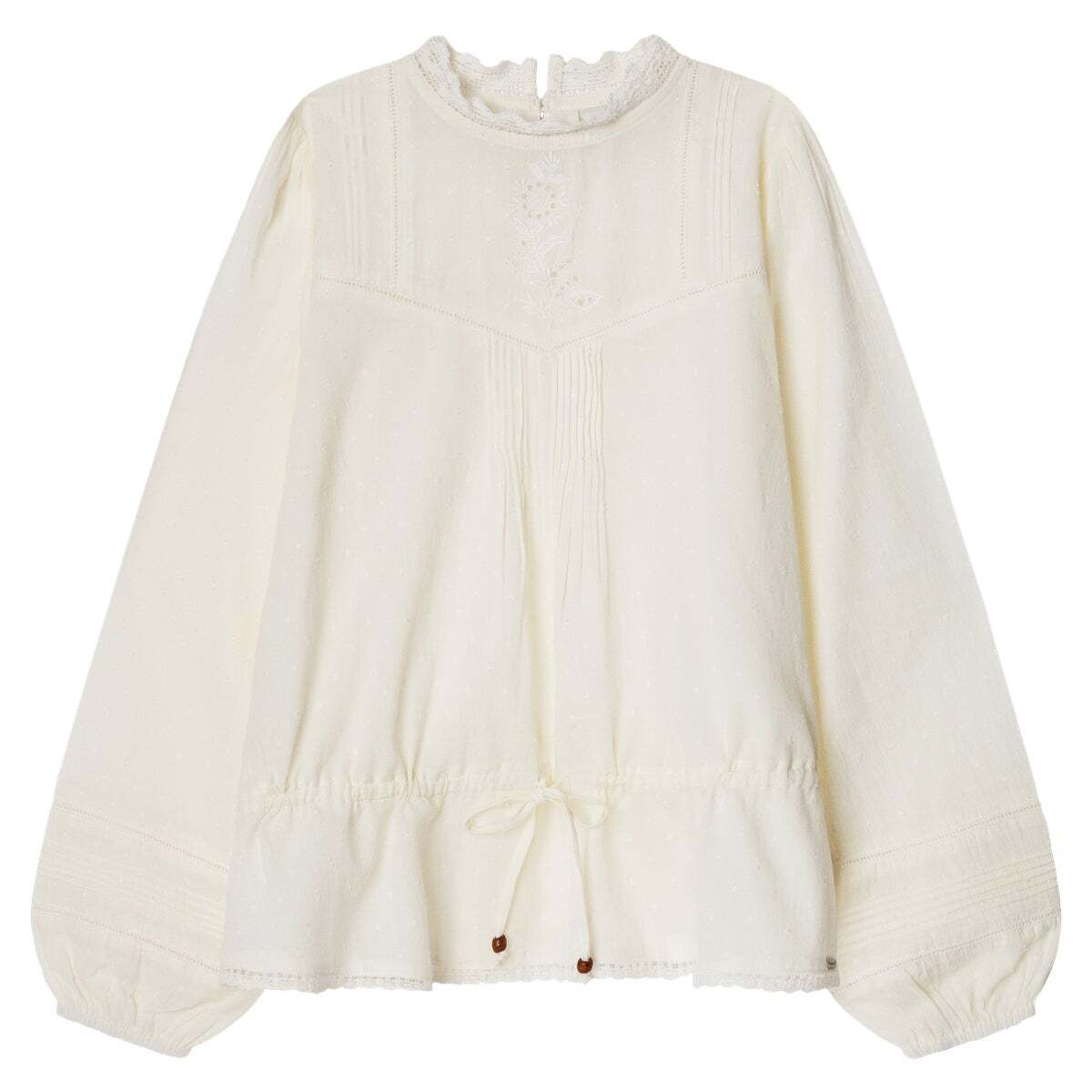 Blouse Avec Détails Brodés blanche mousse, PEPE JEANS